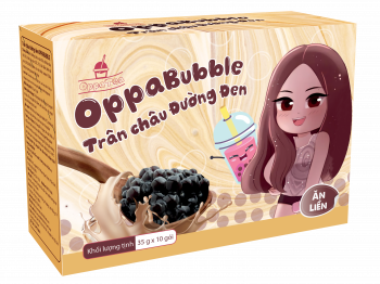 Trân Châu Đường Đen Cao Cấp Oppa Bubble Hộp 350g (10 Gói)