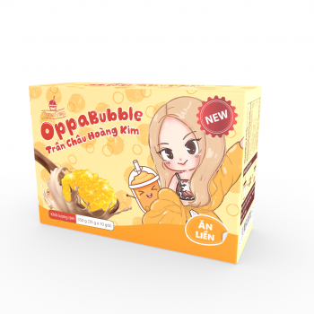 Trân Châu Hoàng Kim Ăn Liền Cao Cấp Oppa Bubble Hộp 350g (Hộp 10 Gói)