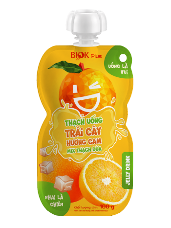 Thạch Uống Trái Cây Hương Cam Mix Thạch Dừa Biok 